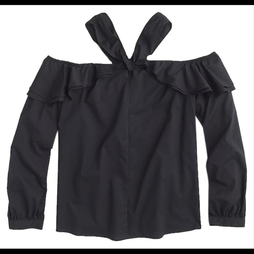 J-crew off the shoulder tie-neck top